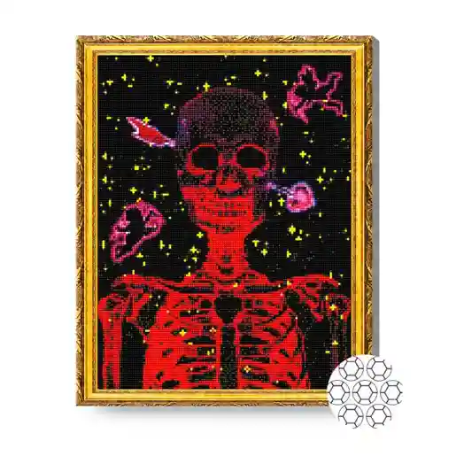 Schelet neon, 40x50 cm, mozaic cu diamante