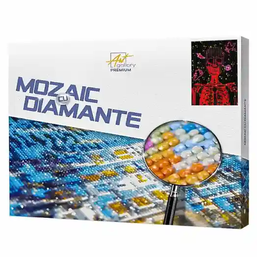 Schelet neon, 40x50 cm, mozaic cu diamante