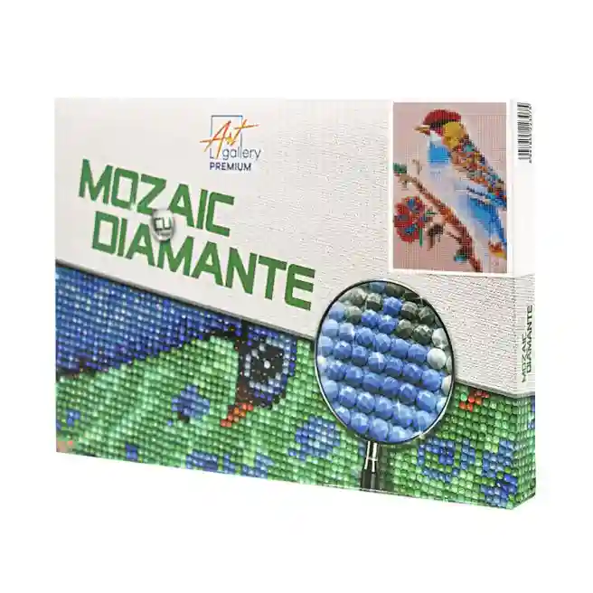 Pasărea exotică, 20x30 cm, mozaic cu diamante