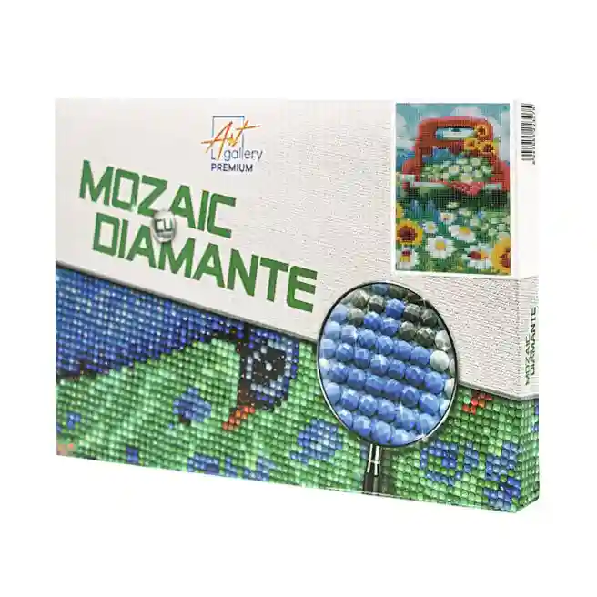 Camionul cu flori, 20x30 cm, mozaic cu diamante