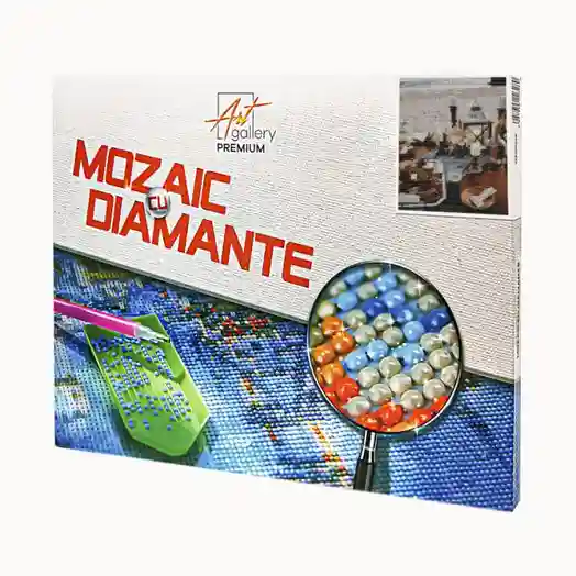Picnic pe litoral, 30x40 cm, mozaic cu diamante