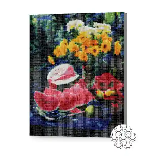 Pepene suculent în pădure, 30x40 cm, mozaic cu diamante