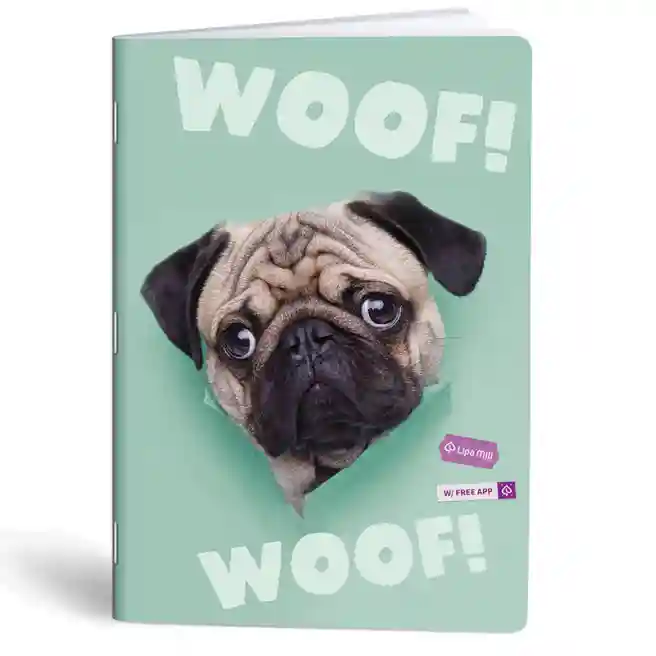 Caiet A4 40 foi pătrățele Mar Mar WOOF assorti