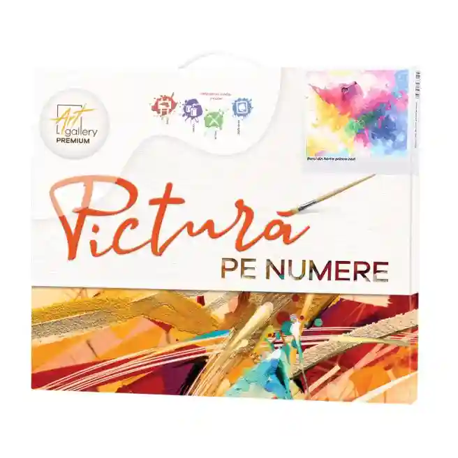 Motan în ceață multicoloră, 30x40 cm, pictură pe numere