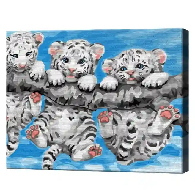 Тигрята на веточке, 30x40 см, картина по номерам