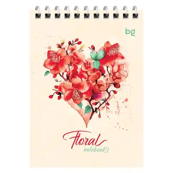 Блокнот A6 40 листов клетка на спирали BG "Floral notebook"