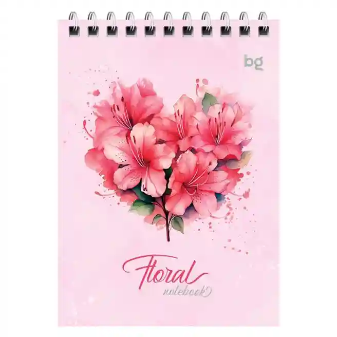Блокнот A6 40 листов клетка на спирали BG "Floral notebook"