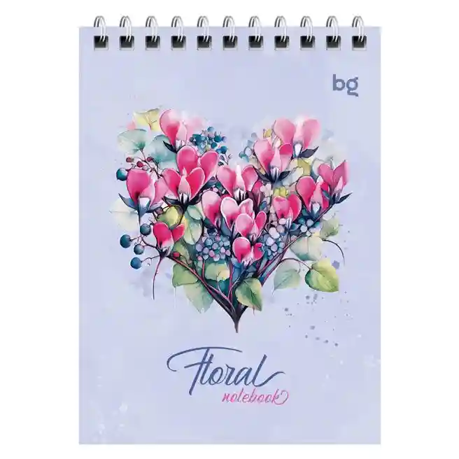 Блокнот A6 40 листов клетка на спирали BG "Floral notebook"