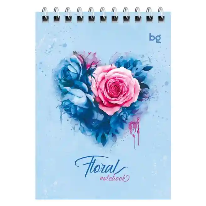 Блокнот A6 40 листов клетка на спирали BG "Floral notebook"