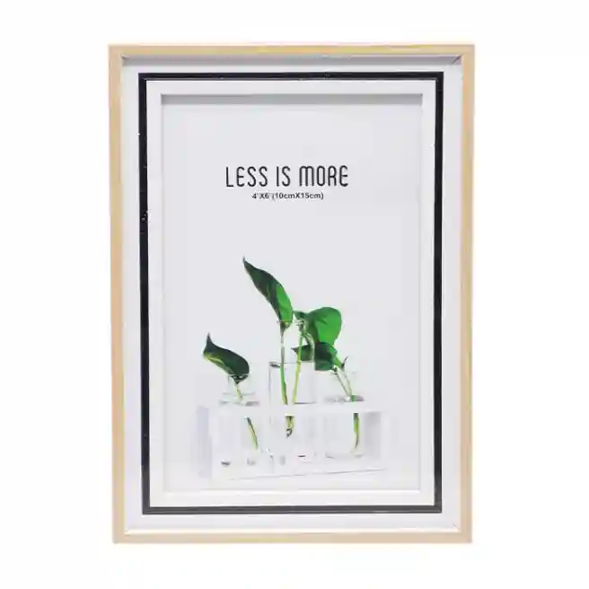 Ramă foto 10x15 cm plastic albă cu marginea bej