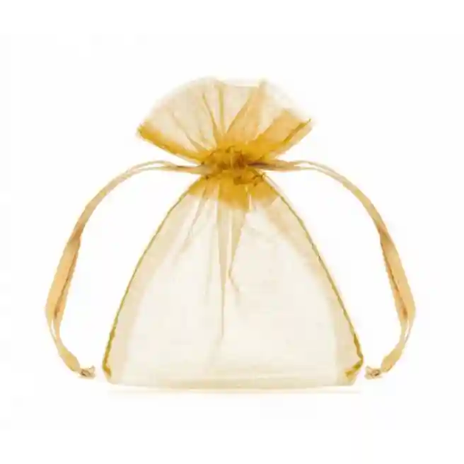 Set săculețe din organza, 10 cm, 10 bucăți, culoarea Aurie