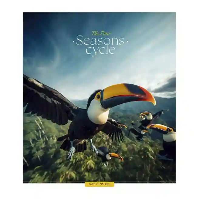 Тетрадь 60 листов, клетка, Школярик Four seasons