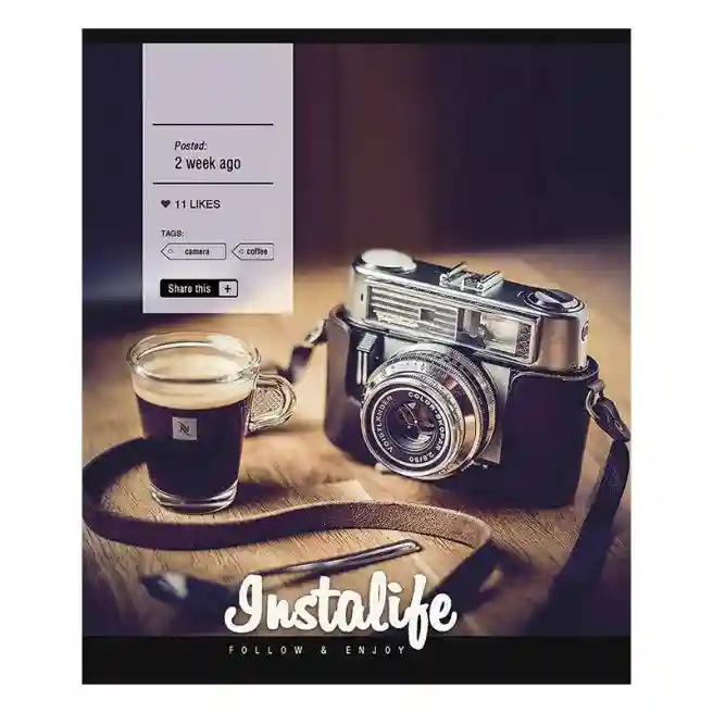 Тетрадь 96 листов, линейка, Star Instalife