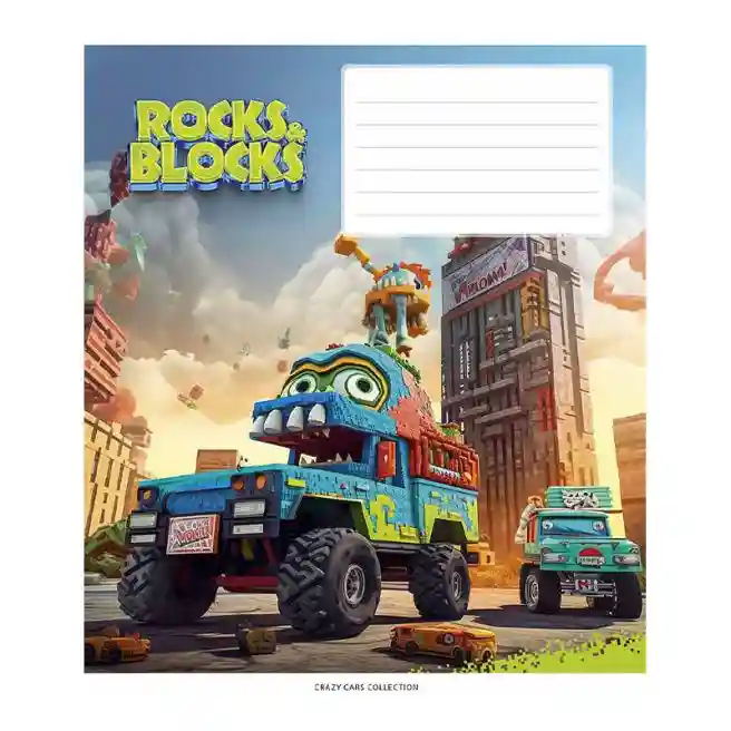 Caiet 12 foi, pătrățele, Star Rocks&Blocks