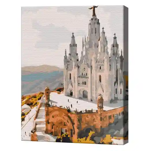 Templul Inimii Sacre. Barcelona, 30x40 cm, pictură pe numere