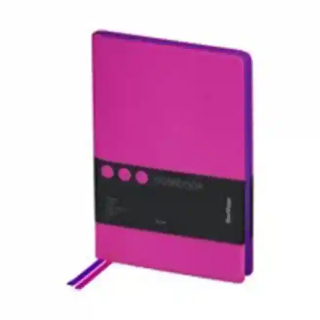 Carnet notițe A5 80 foi Berlingo PU "Fuze", margine colorată, fucsia