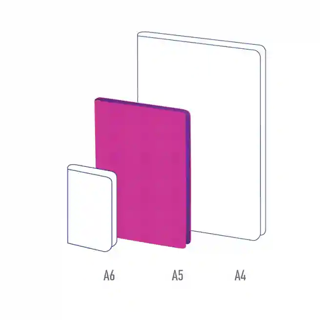 Carnet notițe A5 80 foi Berlingo PU "Fuze", margine colorată, fucsia