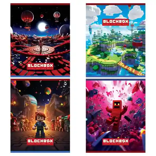 Caiet cu spiră A5 96 foi pătrățele, BG "The world of games"