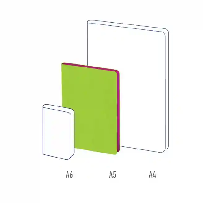 Carnet notițe A5 80 foi Berlingo PU "Fuze", margine colorată, verde