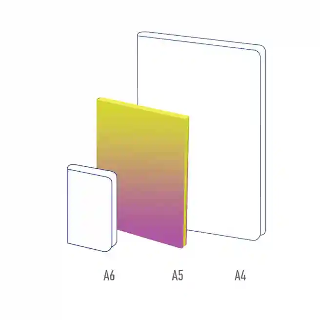 Carnet notițe A5 80 foi Berlingo PU "Radiance", margine neagră, galben/roz gradient