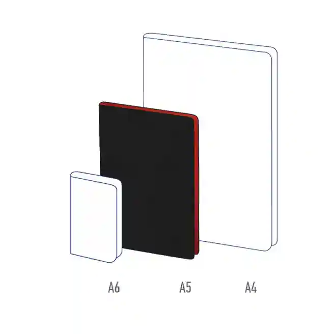 Carnet notițe A5 80 foi Berlingo PU "Fuze", margine colorată, negru
