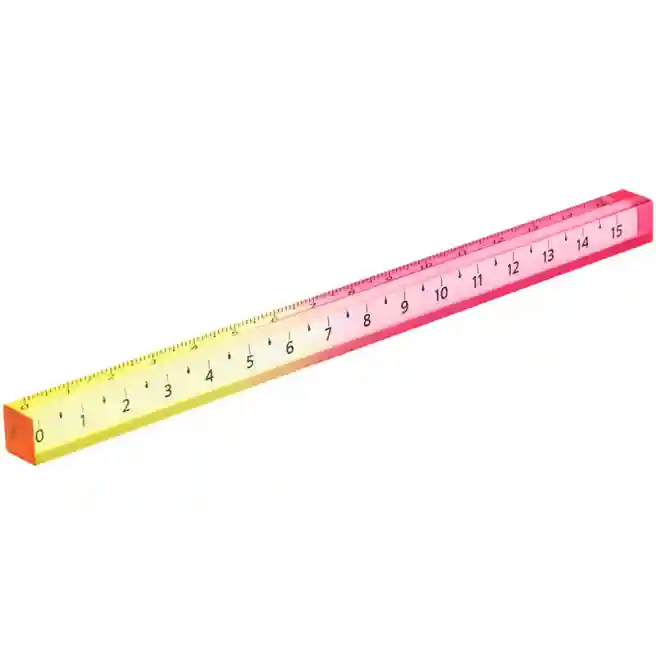 Riglă 15 cm STAMM, plastic, pătrată, roz/galben