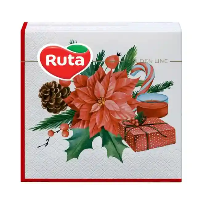 Șervețele de hîrtie 33x33 Flori de crăciun 20 bucăți, 2 straturi mix