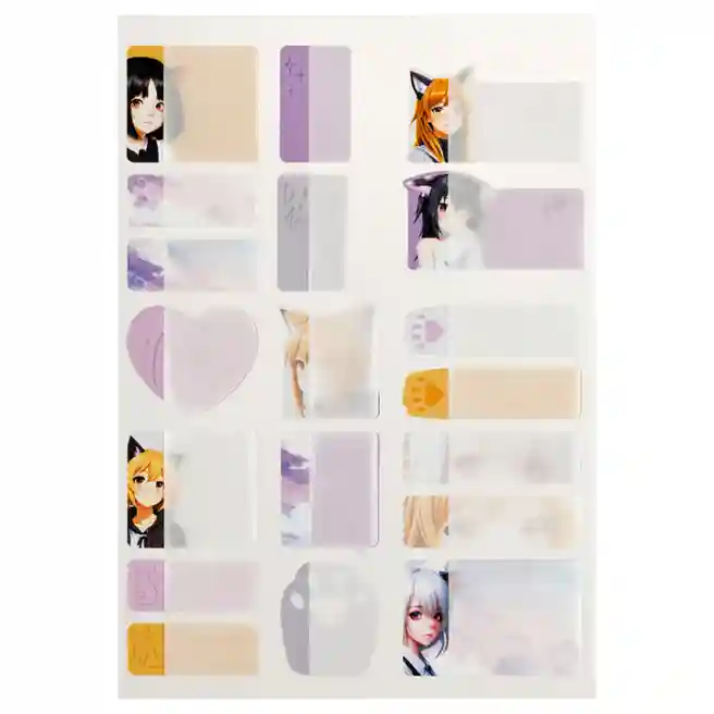 Наклейки бумажные для маркировки MESHU "Neko", 11,5х20 см