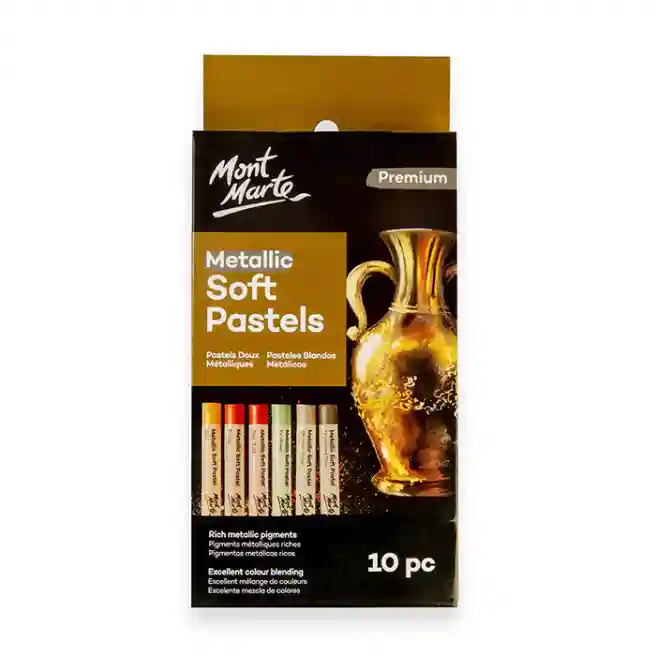Set pasteluri moi cu efect metalic Premium, 10 bucăți