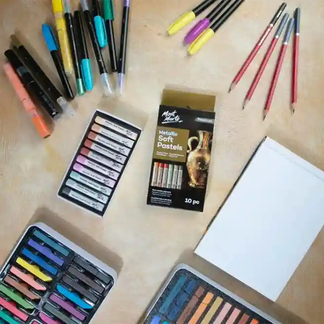 Set pasteluri moi cu efect metalic Premium, 10 bucăți