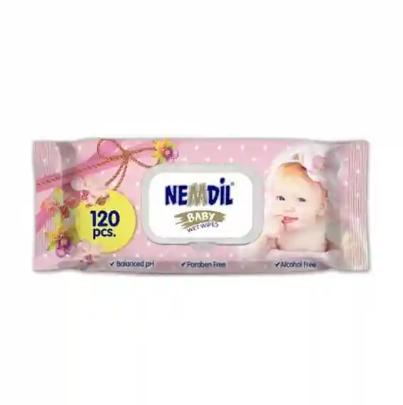 Șervețele umede Nemdil Baby, cu capac, 120 buc.