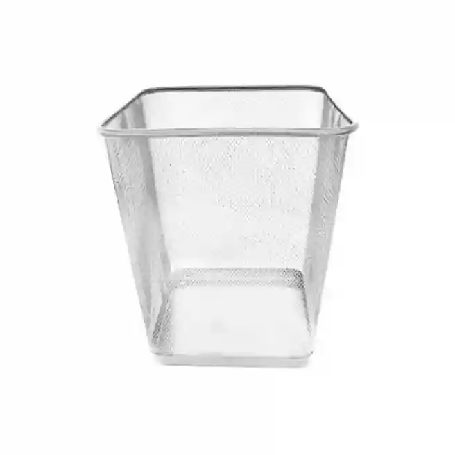 Cos de gunoi, din metal, dreptunghiular, argintiu, mare, 27х27х30