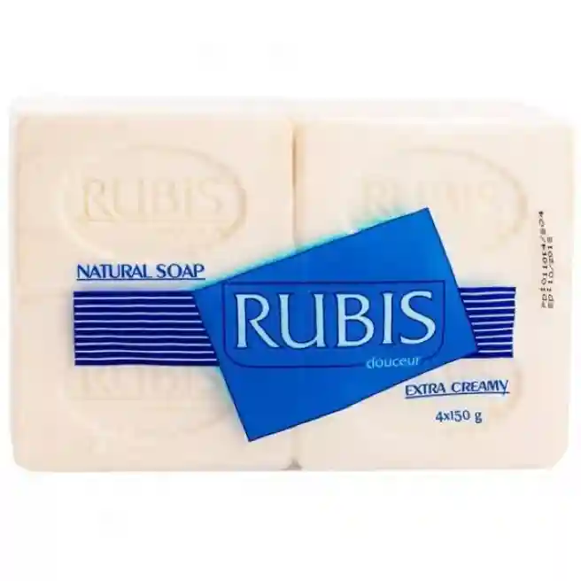 Săpun de uz gospodăresc, 4 bucăți x 150 g, RUBIS, alb