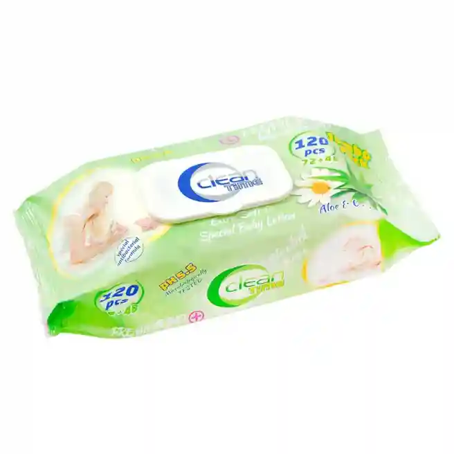 Șervețele umede CleanTime "Fulya Premium", cu capac 120 bucăți