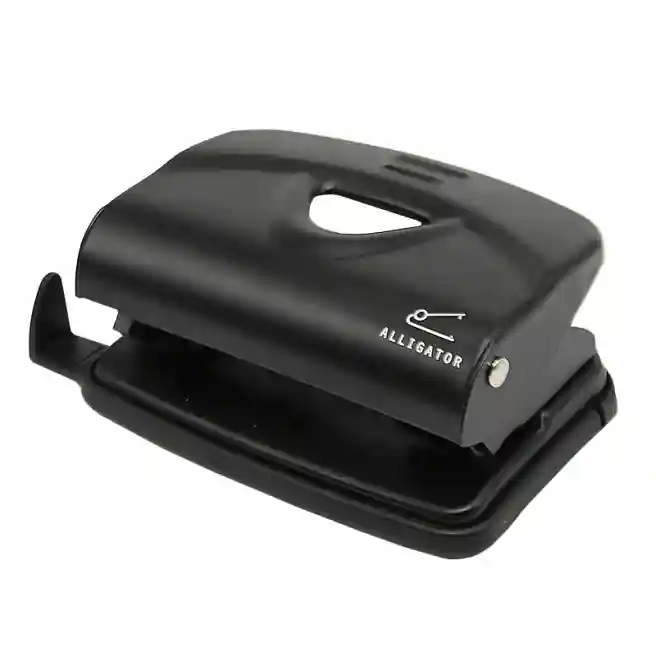 Perforator metalic aligator 20 foi, negru