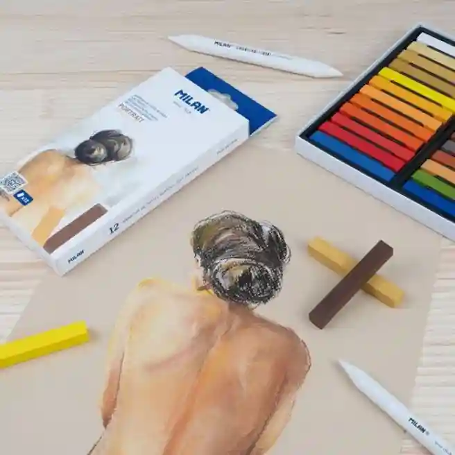 Set pasteluri moi pentru portrete, 24 bucăți, Milan Art