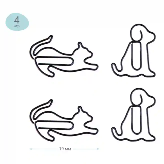 Agrafe 19mm, Meshu "Cat&Dog", 4 bucăți