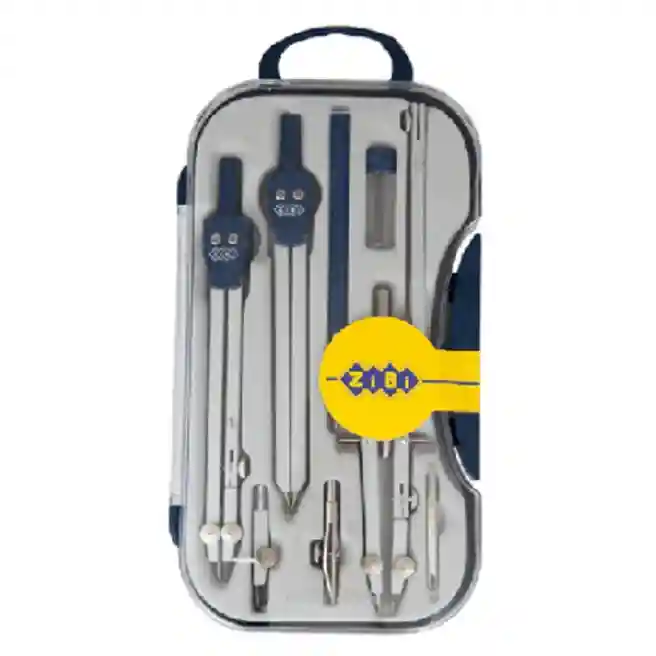 Set Compas Zi-Bi COLLEGE 9 elemente, albastru, KIDS Line
