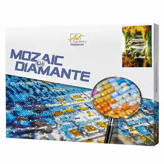 Cascadă tropică, 40x50 cm, mozaic cu diamante