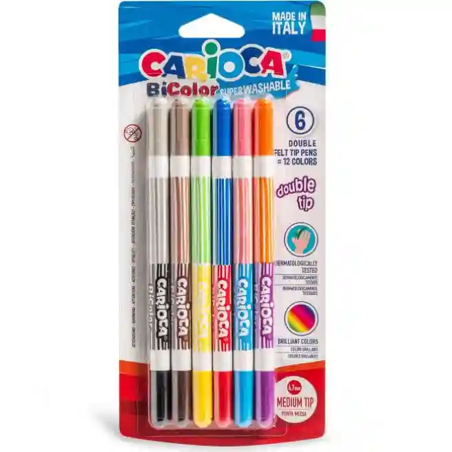 Set carioci Carioca BiColor, 6 culori