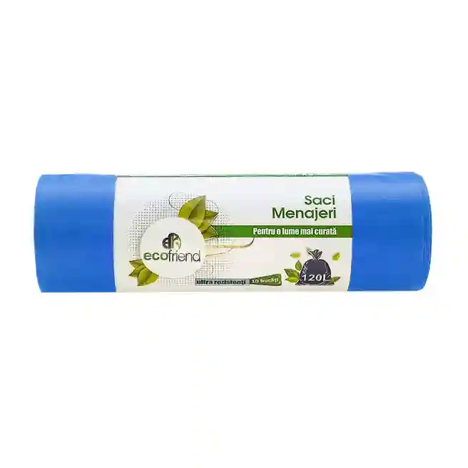Pungi pentru gunoi 120l./10 buc., 25 mkm, Ecofriend, albastru