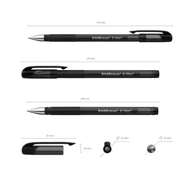 Ручка гелевая Erich Krause G-star, 0,5 mm, чёрный