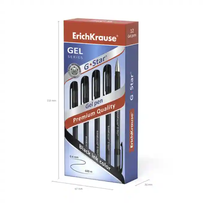 Ручка гелевая Erich Krause G-star, 0,5 mm, чёрный