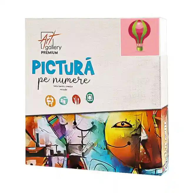 Balon cu aer cald 20x20 cm, pictură pe numere