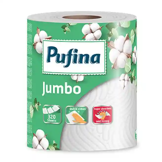 Prosoape de hârtie Pufina Natura 80m, 2st