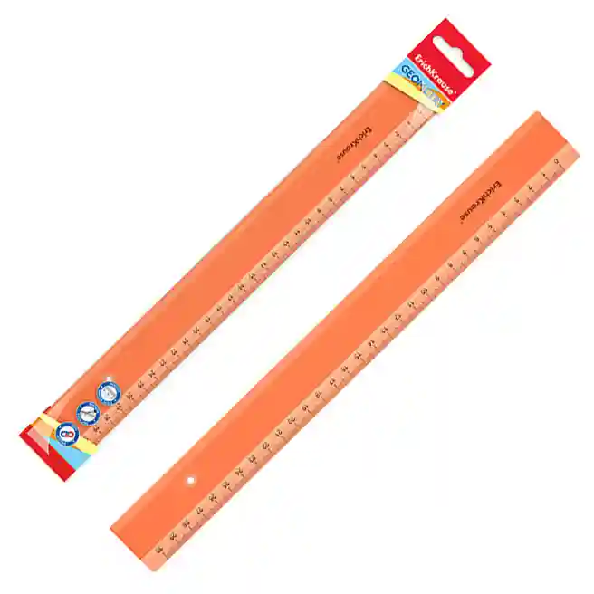 Riglă din plastic ErichKrause Neon 30 cm, orange