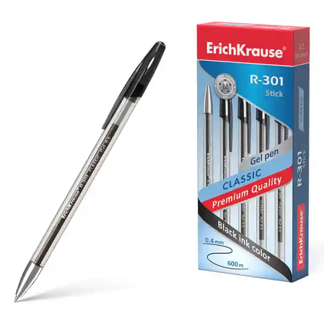 Pix cu gel ErichKrause 0,5 mm R-301 Classic, negru