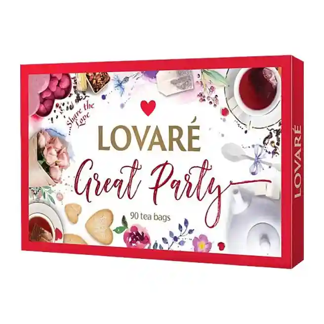 Чай LOVARE Set GREAT PARTY 90 пак, зеленый, черный, купажные сорта