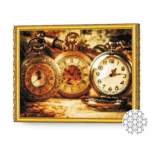 Винтажные часы, 40x50 см, алмазная мозаика