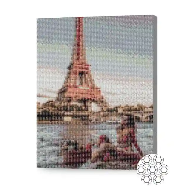 Picnic pe malul Senei, 30x40 cm, mozaic cu diamante